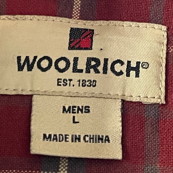 Woolrich Plaid Shirt Men's Large Merlot Outdoor Camping - Picture 3 of 13